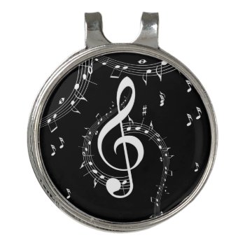 Climactic G Clef Music Black Golf Hat Clip by LwoodMusic at Zazzle
