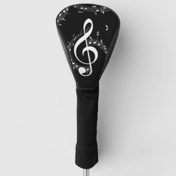 Climactic G Clef Music Black Golf Head Cover by LwoodMusic at Zazzle