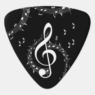 Climactic G Clef Music Black Guitar Pick