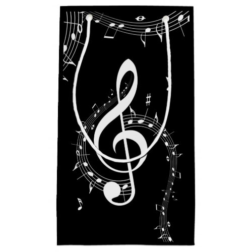 Climactic G Clef Music Black Small Gift Bag