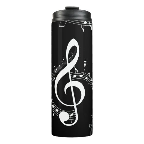 Climactic G Clef Music Black Thermal Tumbler