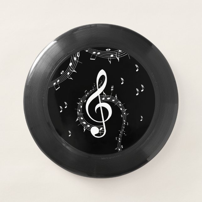 Climactic G Clef Music Black Wham-O Frisbee (Front)