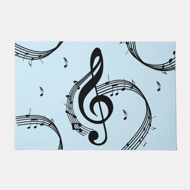 Climactic G Clef Music Blue Doormat (Front)