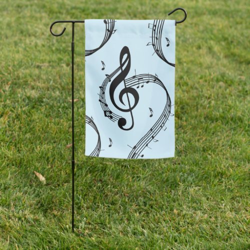 Climactic G Clef Music Blue Garden Flag