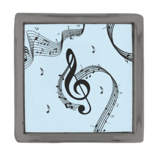 Climactic G Clef Music Blue Gunmetal Finish Lapel Pin