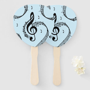 Climactic G Clef Music Blue Hand Fan