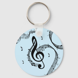 Climactic G Clef Music Blue Keychain
