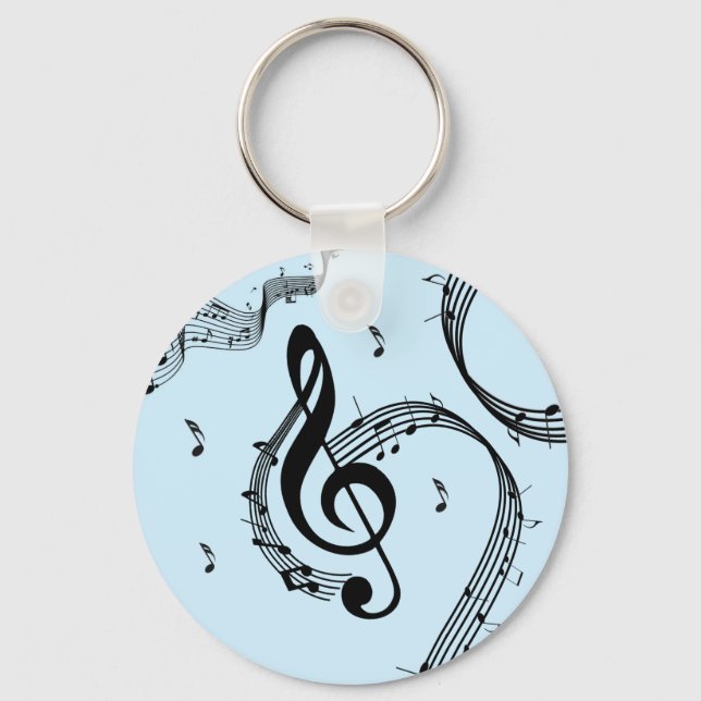Climactic G Clef Music Blue Keychain (Front)