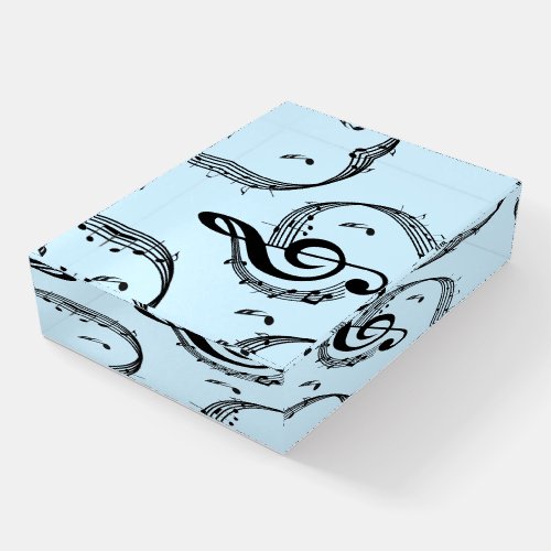 Climactic G Clef Music Blue Paperweight