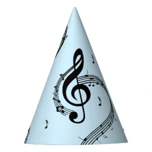Climactic G Clef Music Blue Party Hat