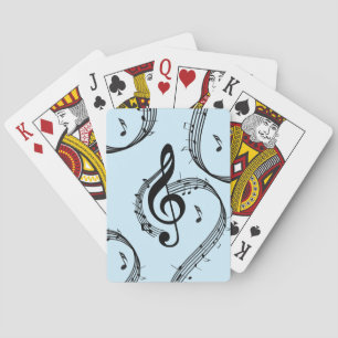 Climactic G Clef Music Blue Poker Cards