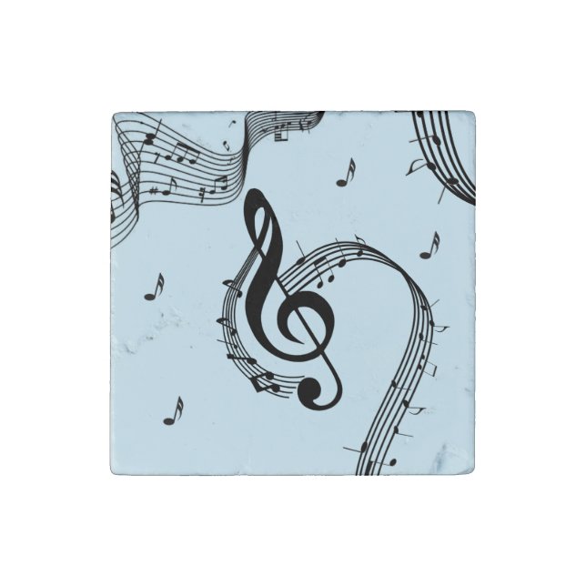 Climactic G Clef Music Blue Stone Magnet (Front)
