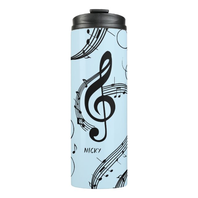 Climactic G Clef Music Blue Thermal Tumbler (Front)