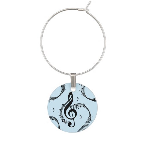 Climactic G Clef Music Blue Wine Charm