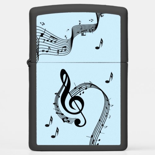 Climactic G Clef Music Blue Zippo Lighter