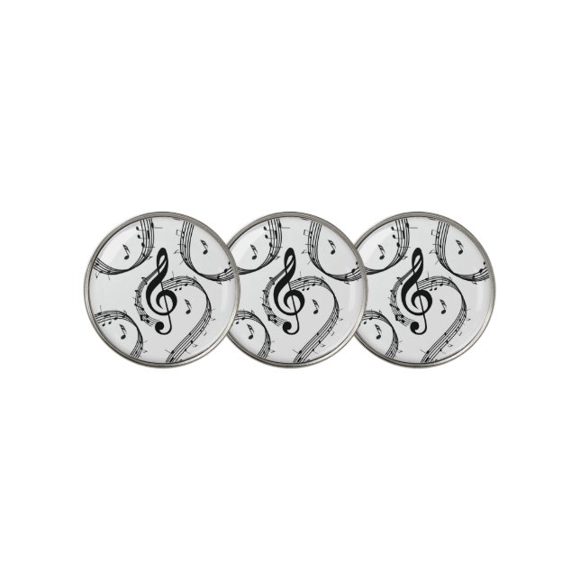 Climactic G Clef Music Golf Ball Marker (3 Up)