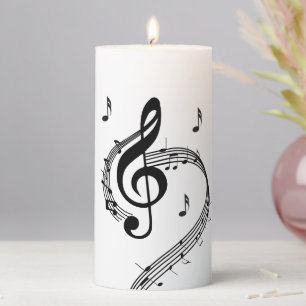 Climactic G Clef Music Pillar Candle