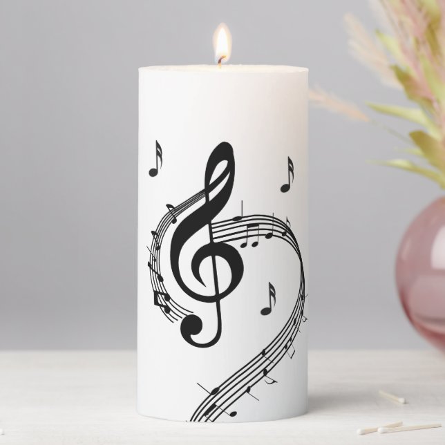 Climactic G Clef Music Pillar Candle (In Situ)