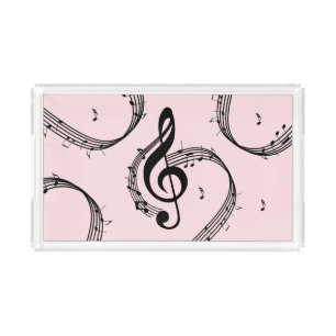 Climactic G Clef Music Pink Acrylic Tray