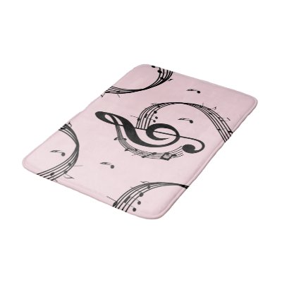 Climactic G Clef Music Pink Bath Mat