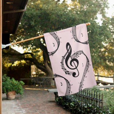 Climactic G Clef Music Pink House Flag