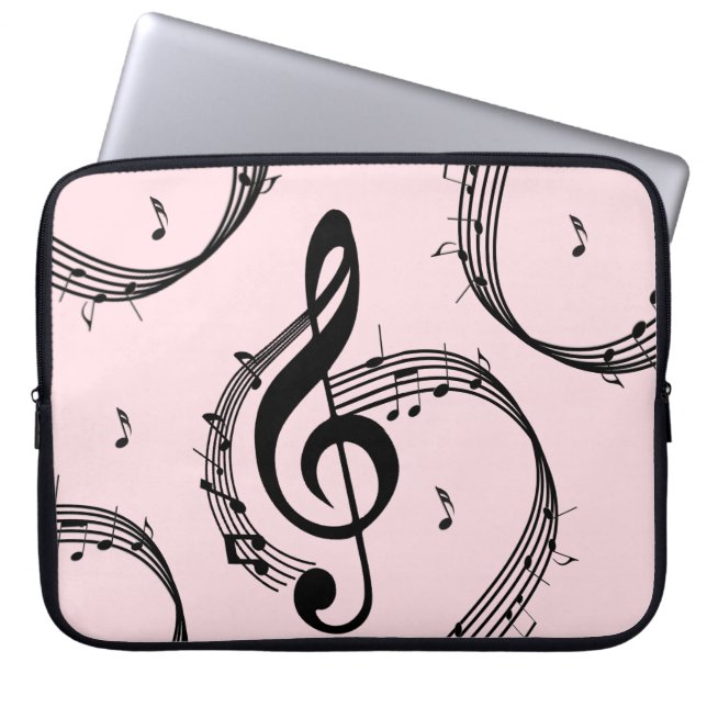 Climactic G Clef Music Pink Laptop Sleeve (Front)