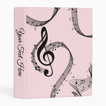 Climactic G Clef Music Pink Mini Binder by LwoodMusic at Zazzle