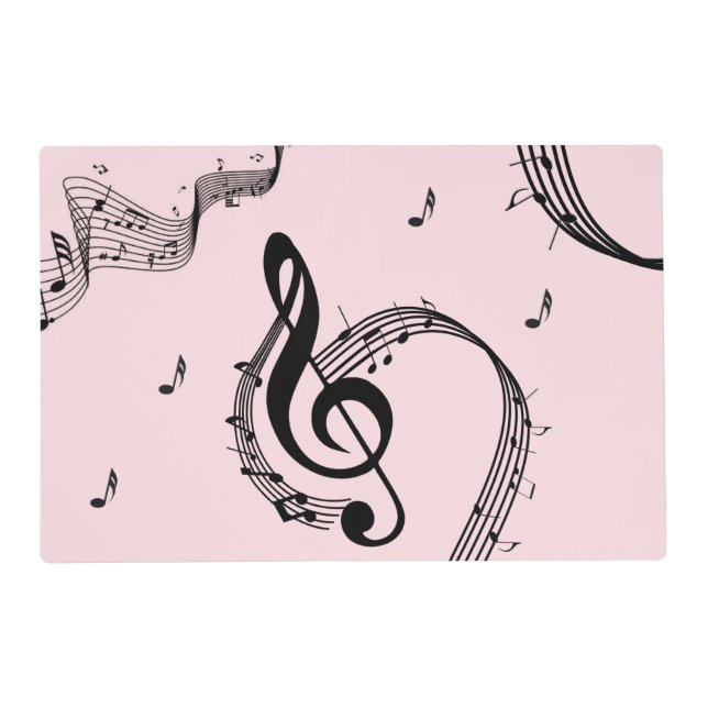 Climactic G Clef Music Pink Placemat (Back)