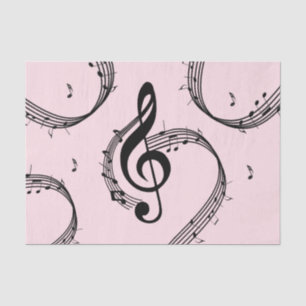 Climactic G Clef Music Pink Tissue Paper