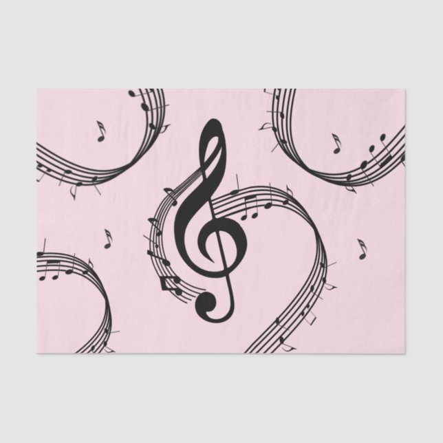 Climactic G Clef Music Pink Tissue Paper (Front)