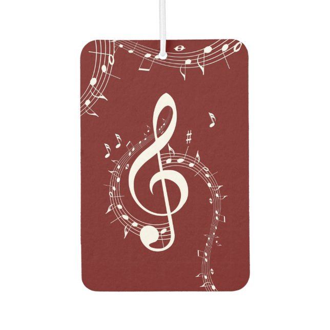 Climactic G Clef Music Red Air Freshener (Front)