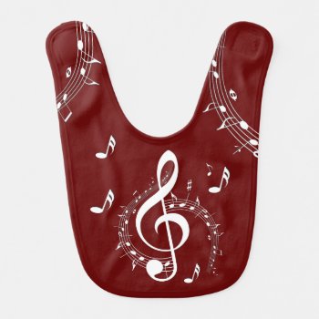 Climactic G Clef Music Red Baby Bib by LwoodMusic at Zazzle