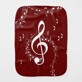 Climactic G Clef Music Red Baby Burp Cloth by LwoodMusic at Zazzle
