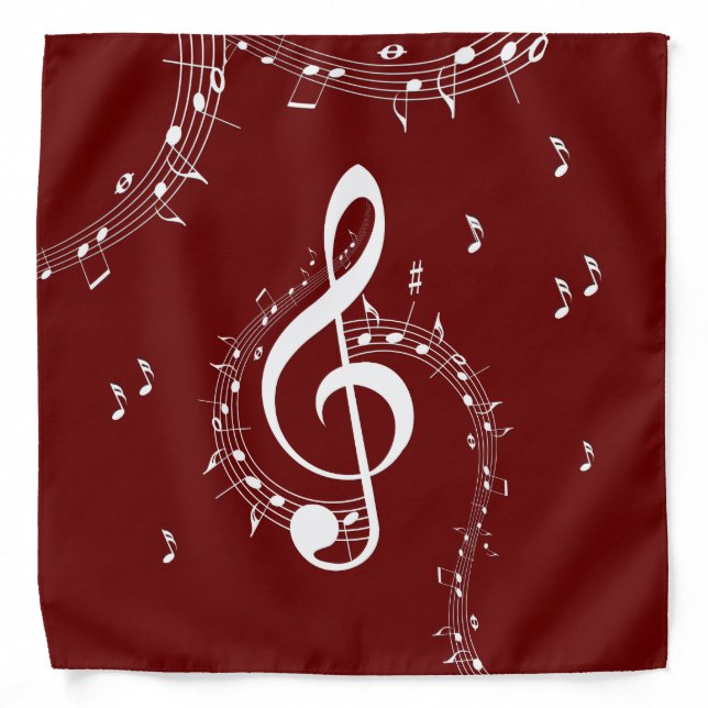 Climactic G Clef Music Red Bandana (Front)