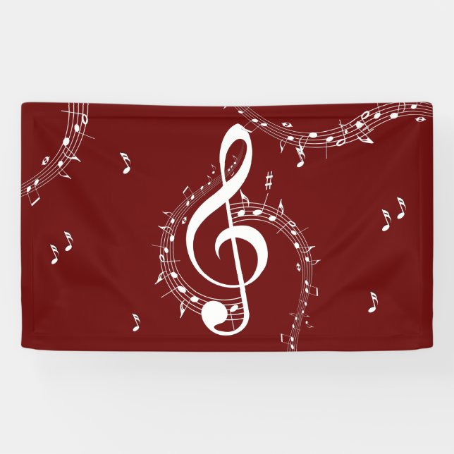 Climactic G Clef Music Red Banner (Horizontal)