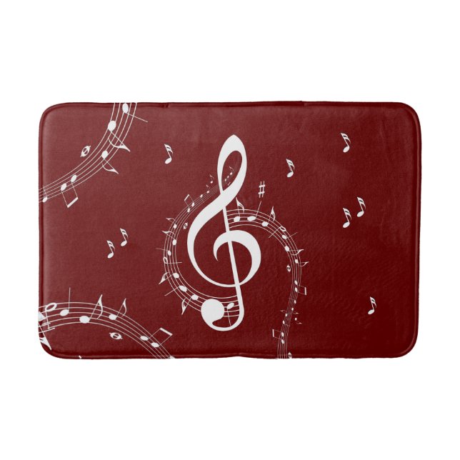 Climactic G Clef Music Red Bath Mat (Front)