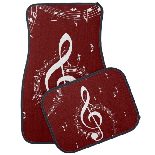 Climactic G Clef Music Red Car Floor Mat