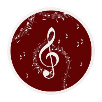 Climactic G Clef Music Red Edible Frosting Rounds by LwoodMusic at Zazzle