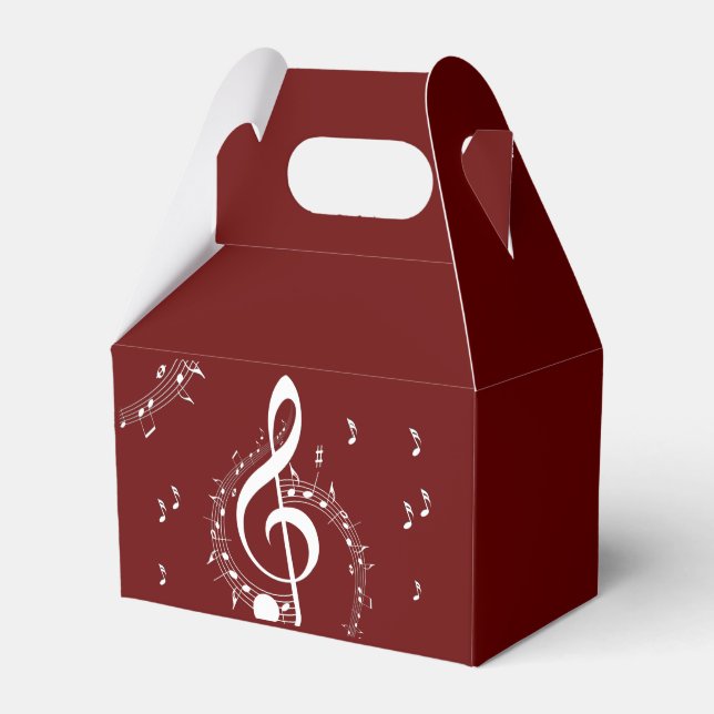 Climactic G Clef Music Red Favor Boxes (Front Side)