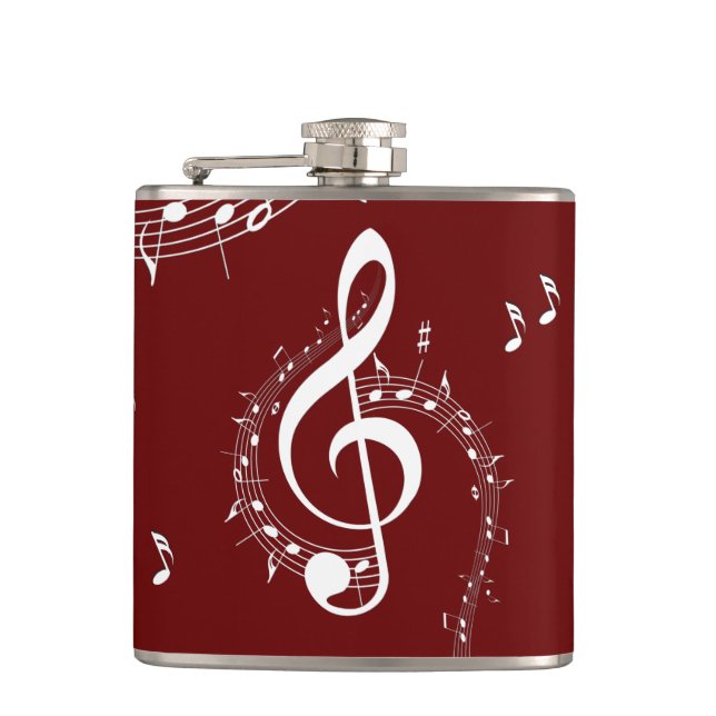 Climactic G Clef Music Red Flask (Front)