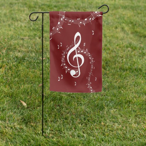 Climactic G Clef Music Red Garden Flag