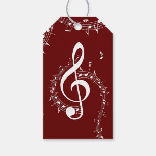 Climactic G Clef Music Red Gift Tags