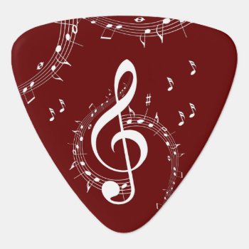 Climactic G Clef Music Red Guitar Pick by LwoodMusic at Zazzle