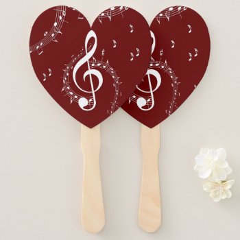 Climactic G Clef Music Red Hand Fan by LwoodMusic at Zazzle