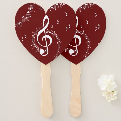 Climactic G Clef Music Red Hand Fan