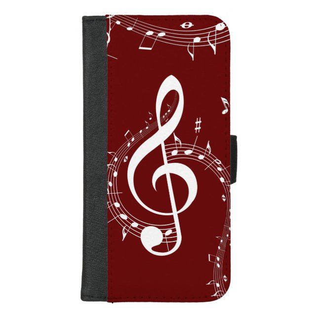 Climactic G Clef Music Red iPhone Wallet Case (Front)