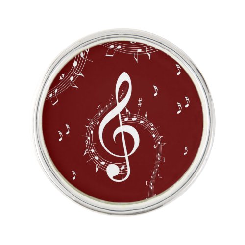 Climactic G Clef Music Red Lapel Pin