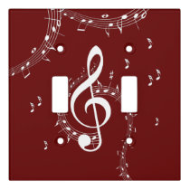 Climactic G Clef Music Red Light Switch Cover