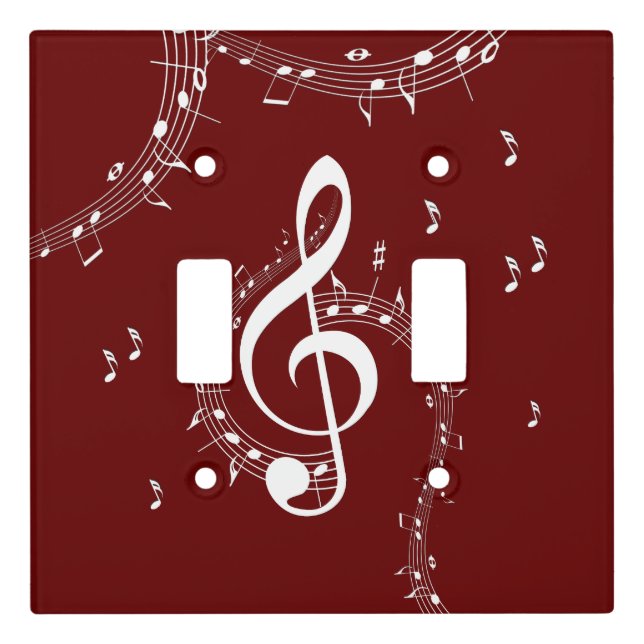 Climactic G Clef Music Red Light Switch Cover (Front)