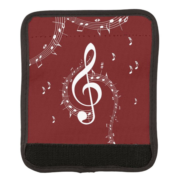 Climactic G Clef Music Red Luggage Handle Wrap (Front)